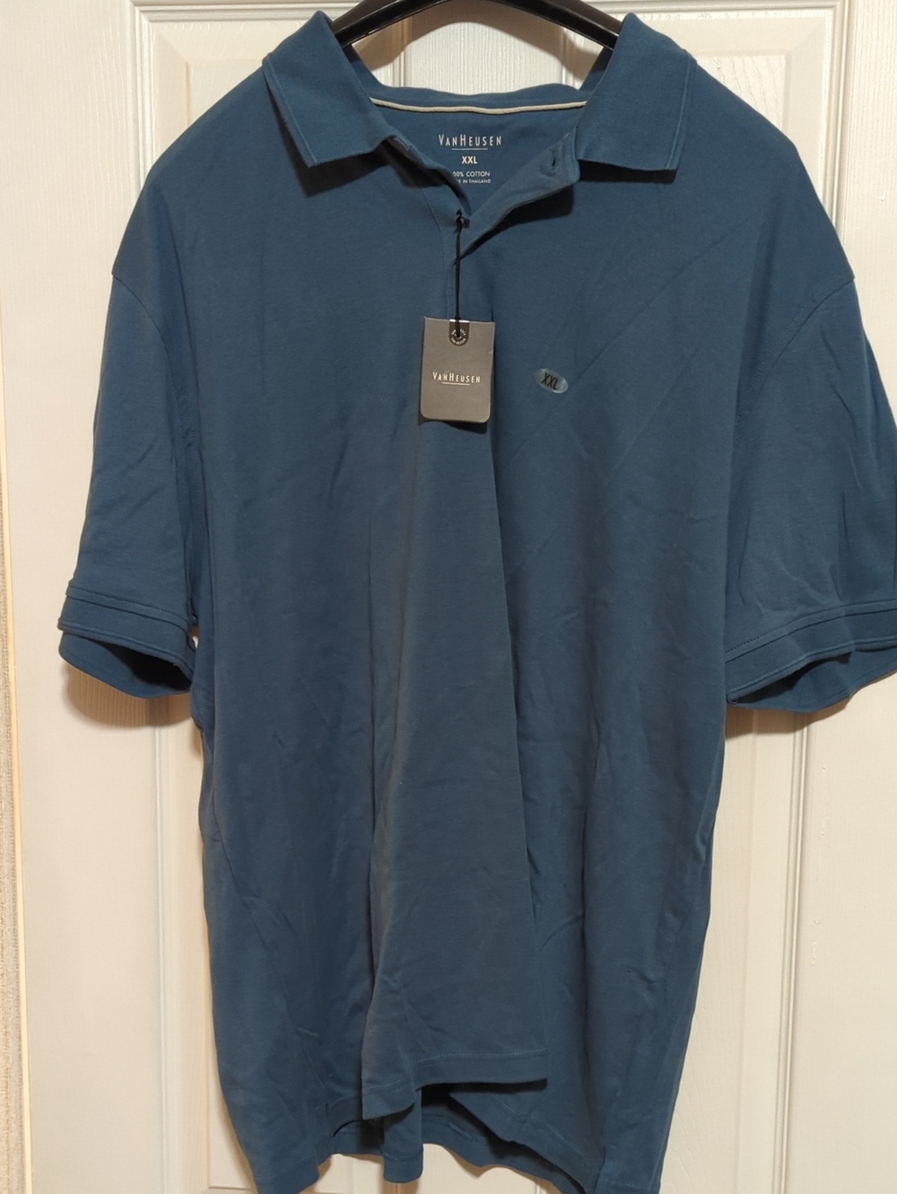 Van Heusen Men's Teal Blue Polo Shirt - Short Sleeve